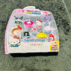NWT Squish-a-Longs Hello Kitty & Friends Boba 1-Inch Mini Figure 6-Pack